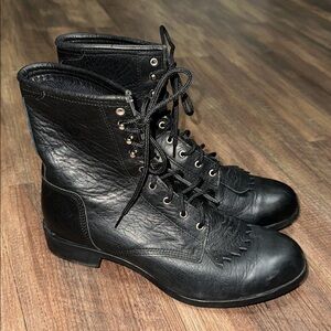 Ariat A2 Competitor Women's Size 8.5 Black‎ Leather Western Roper Boots